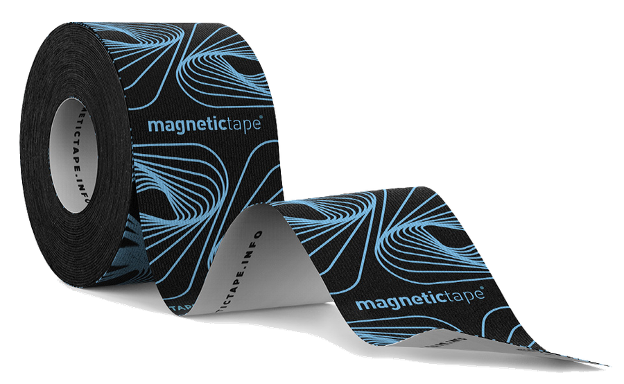 MagneticTape® product — black roll with blue magnetic pattern